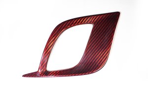 FIAT 500 Front Side Air Duct Diffuser Set - Carbon Fiber - NA Model - Red Candy